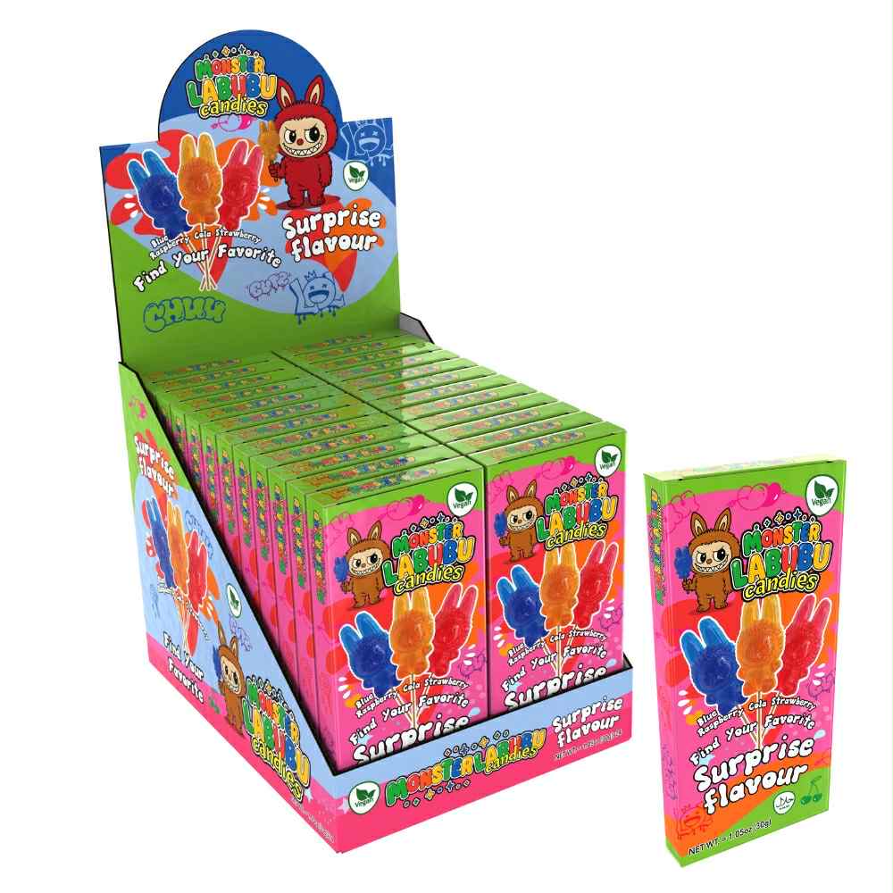 Monster Labubu Surprise Flavoured Lollypop 30g